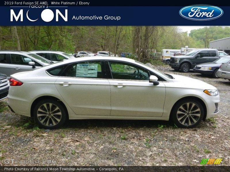 White Platinum / Ebony 2019 Ford Fusion SE AWD