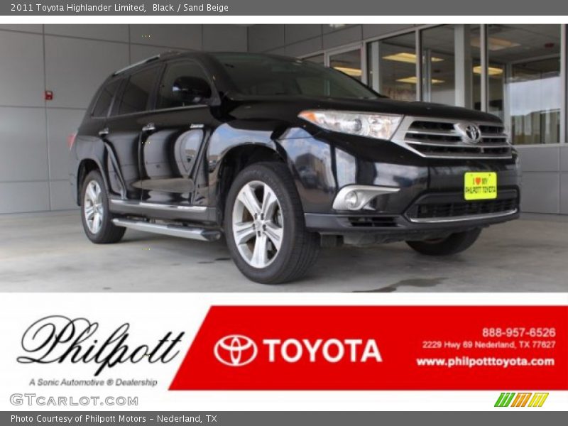 Black / Sand Beige 2011 Toyota Highlander Limited