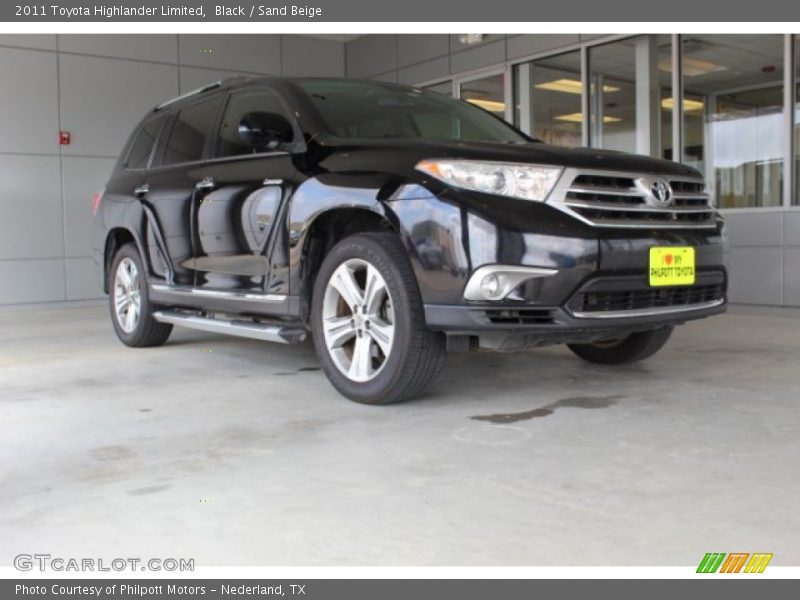Black / Sand Beige 2011 Toyota Highlander Limited