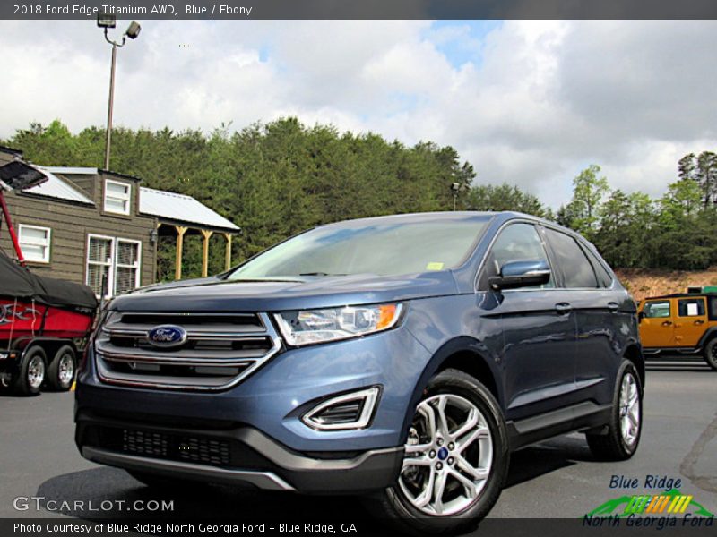 Blue / Ebony 2018 Ford Edge Titanium AWD