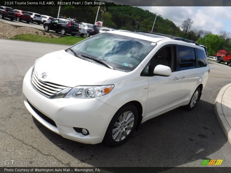 Blizzard Pearl / Dark Bisque 2016 Toyota Sienna XLE AWD