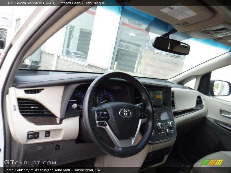 Blizzard Pearl / Dark Bisque 2016 Toyota Sienna XLE AWD