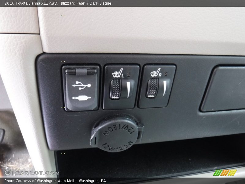 Blizzard Pearl / Dark Bisque 2016 Toyota Sienna XLE AWD