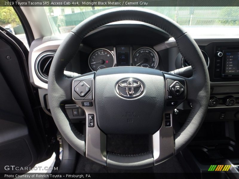 Midnight Black Metallic / Cement Gray 2019 Toyota Tacoma SR5 Access Cab 4x4