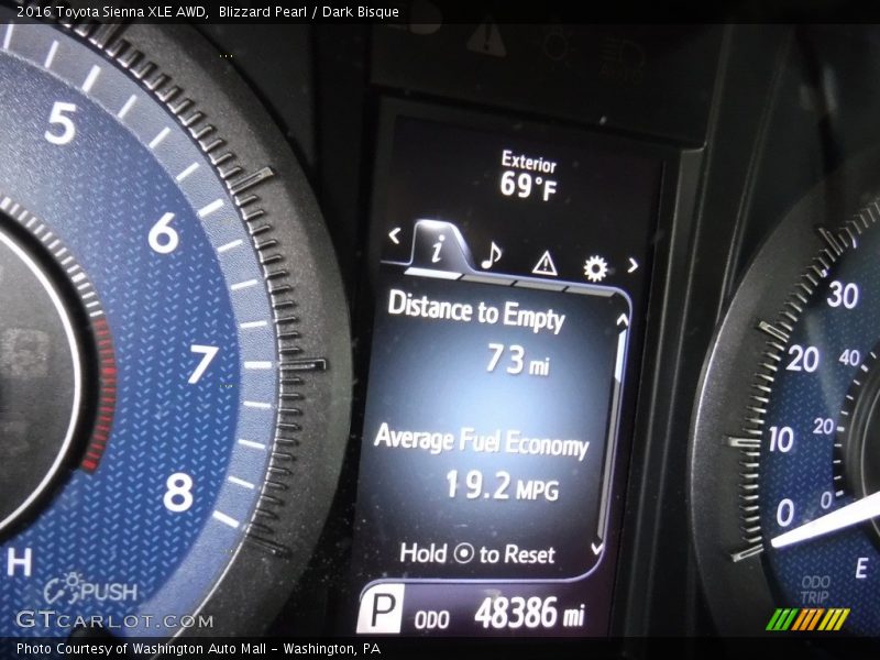 Blizzard Pearl / Dark Bisque 2016 Toyota Sienna XLE AWD