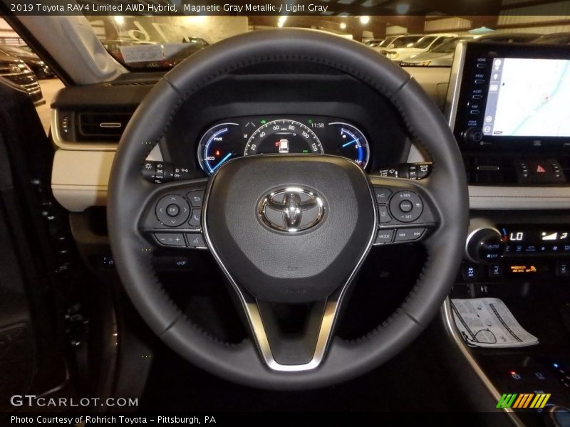 Magnetic Gray Metallic / Light Gray 2019 Toyota RAV4 Limited AWD Hybrid
