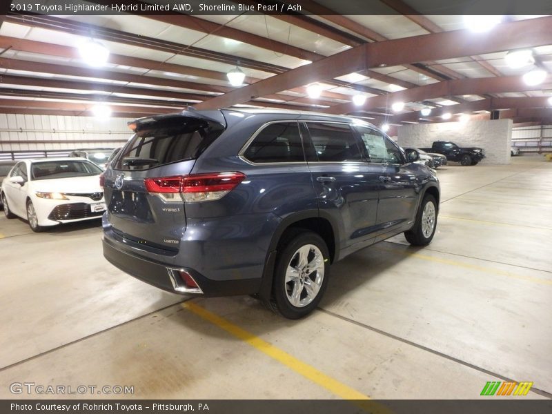 Shoreline Blue Pearl / Ash 2019 Toyota Highlander Hybrid Limited AWD