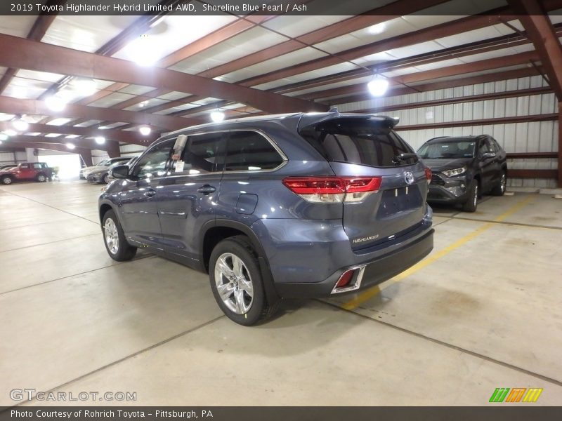 Shoreline Blue Pearl / Ash 2019 Toyota Highlander Hybrid Limited AWD