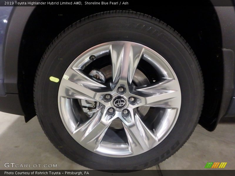 Shoreline Blue Pearl / Ash 2019 Toyota Highlander Hybrid Limited AWD