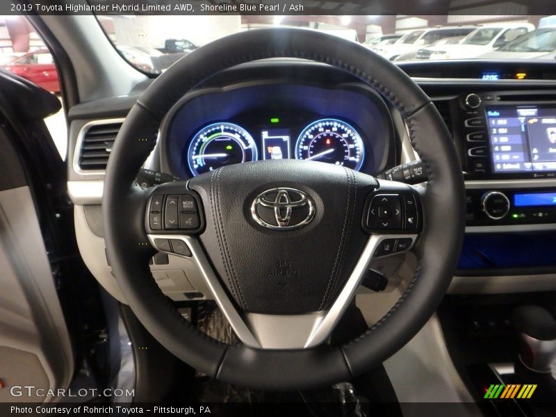 Shoreline Blue Pearl / Ash 2019 Toyota Highlander Hybrid Limited AWD