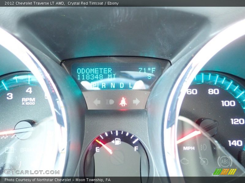 Crystal Red Tintcoat / Ebony 2012 Chevrolet Traverse LT AWD