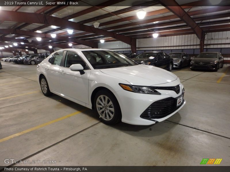 Super White / Black 2019 Toyota Camry LE