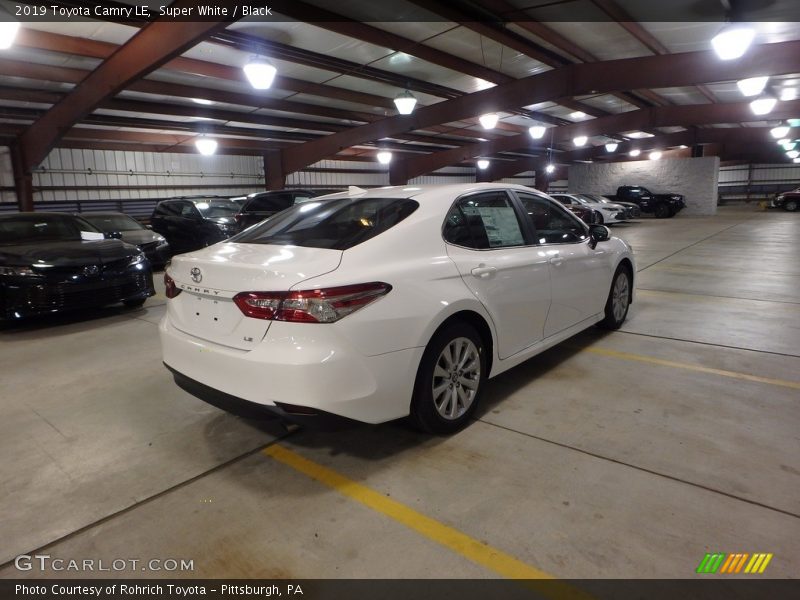 Super White / Black 2019 Toyota Camry LE