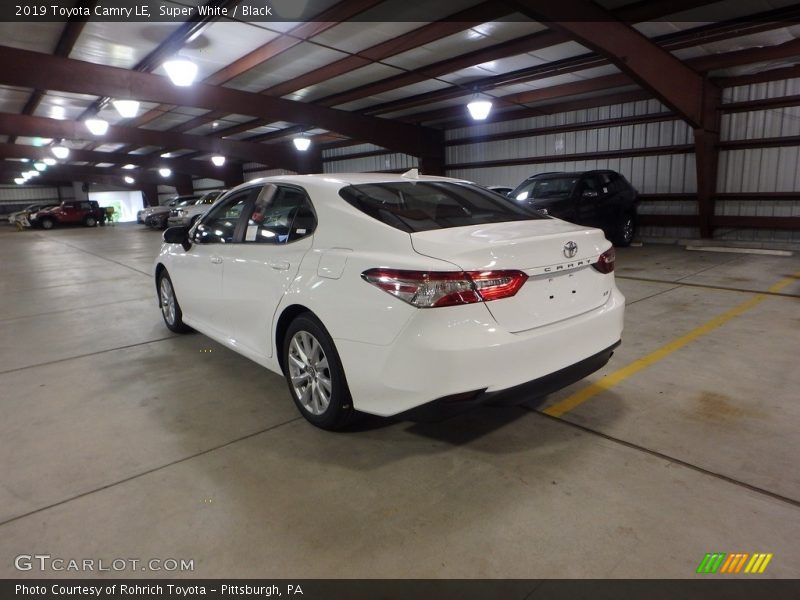 Super White / Black 2019 Toyota Camry LE