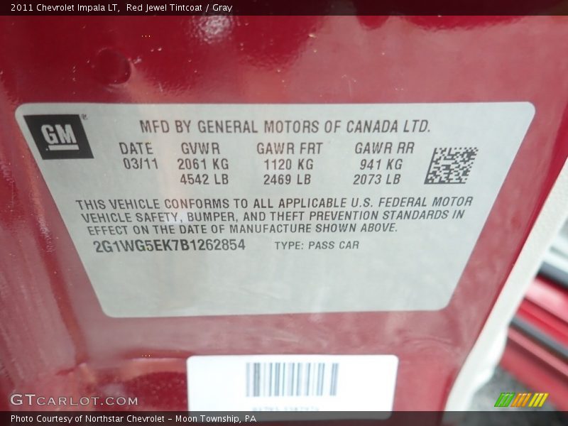 Red Jewel Tintcoat / Gray 2011 Chevrolet Impala LT