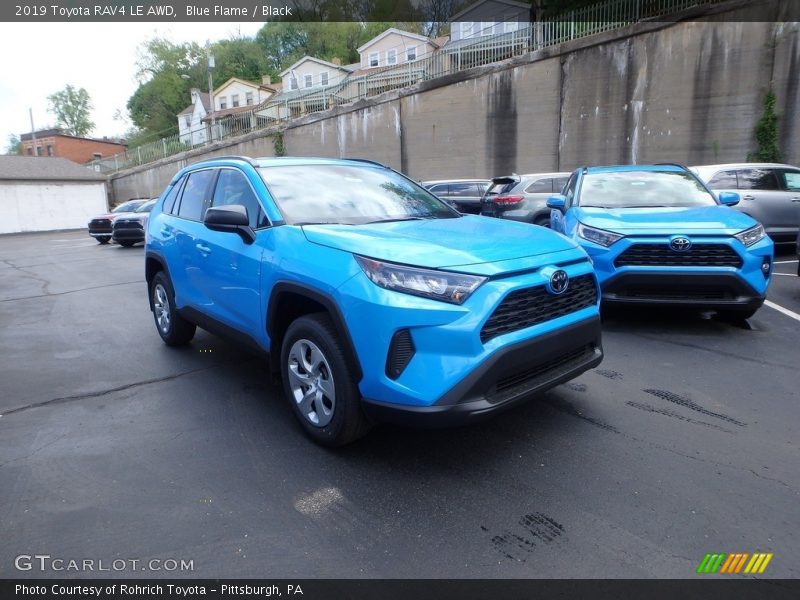 Blue Flame / Black 2019 Toyota RAV4 LE AWD