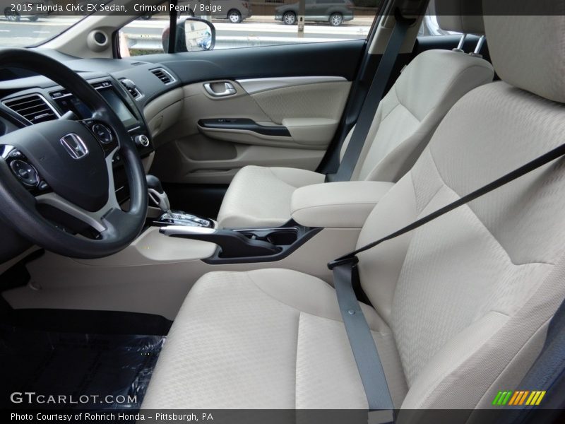 Crimson Pearl / Beige 2015 Honda Civic EX Sedan
