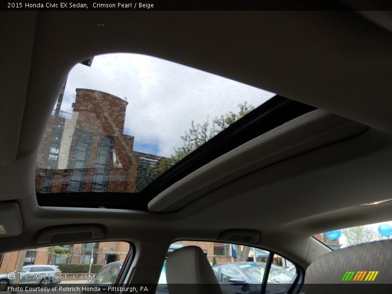 Crimson Pearl / Beige 2015 Honda Civic EX Sedan