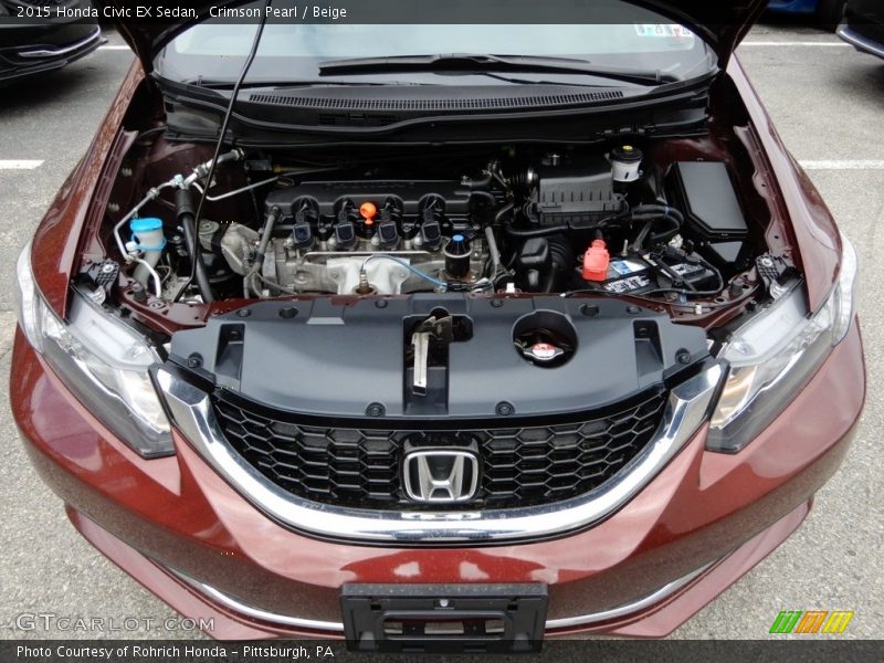Crimson Pearl / Beige 2015 Honda Civic EX Sedan