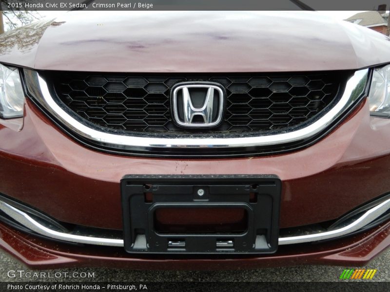 Crimson Pearl / Beige 2015 Honda Civic EX Sedan