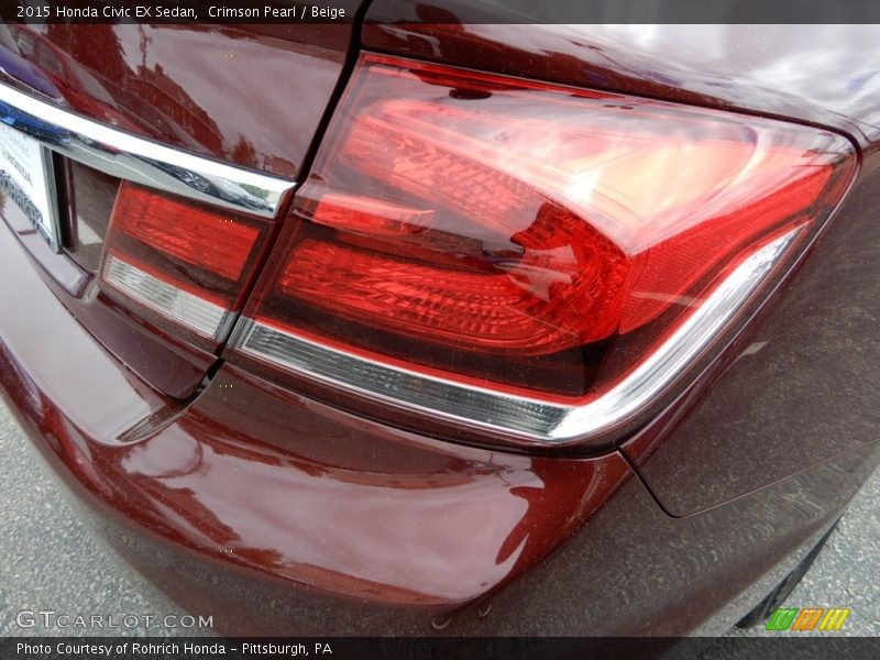 Crimson Pearl / Beige 2015 Honda Civic EX Sedan