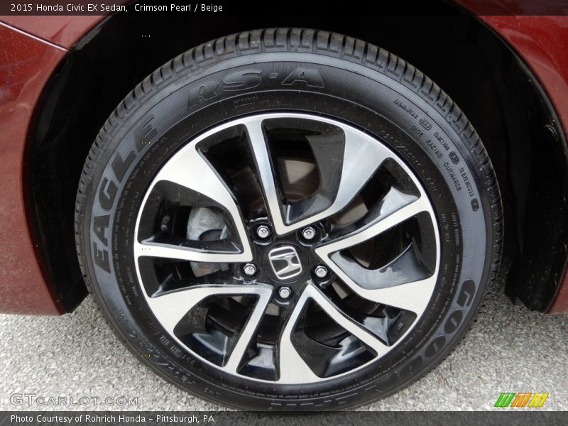 Crimson Pearl / Beige 2015 Honda Civic EX Sedan