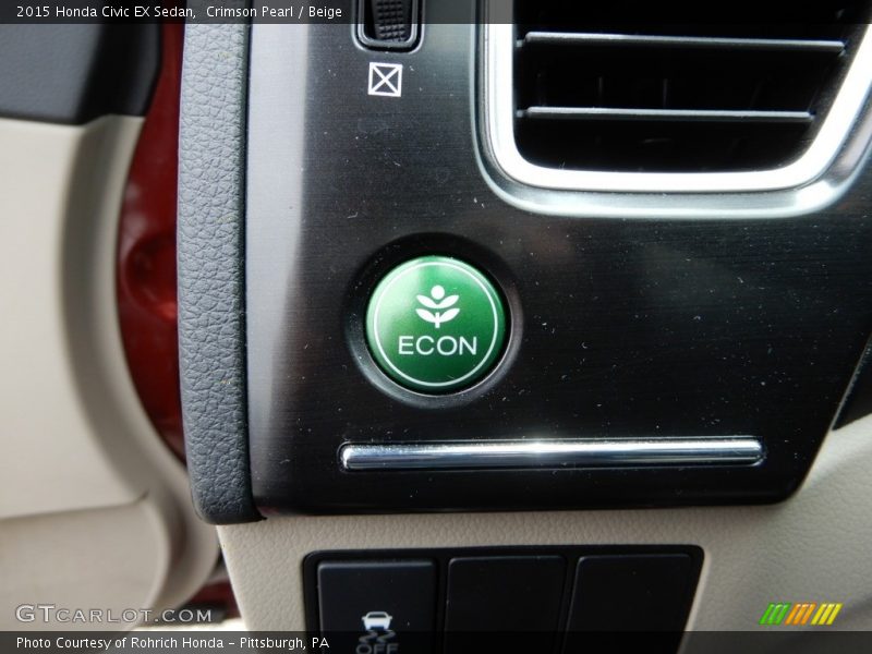 Crimson Pearl / Beige 2015 Honda Civic EX Sedan