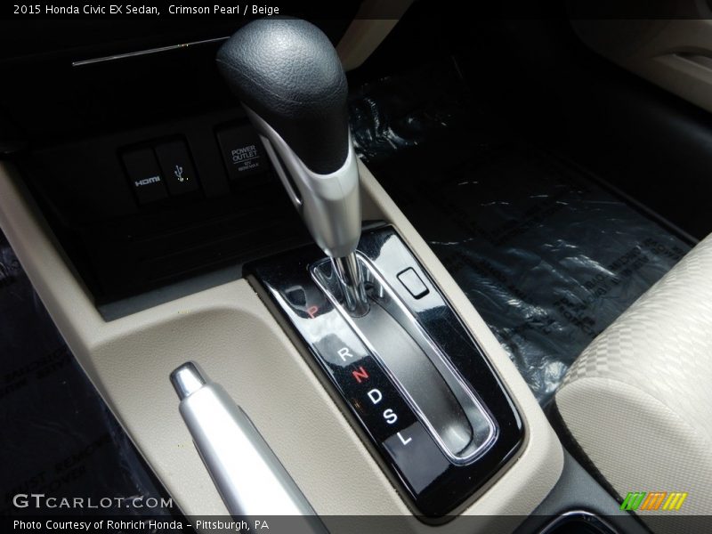 Crimson Pearl / Beige 2015 Honda Civic EX Sedan