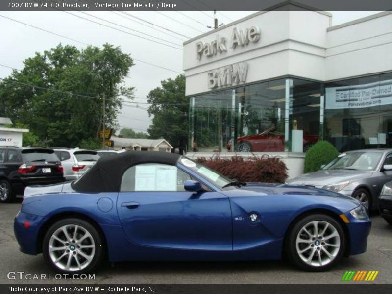 Montego Blue Metallic / Beige 2007 BMW Z4 3.0i Roadster