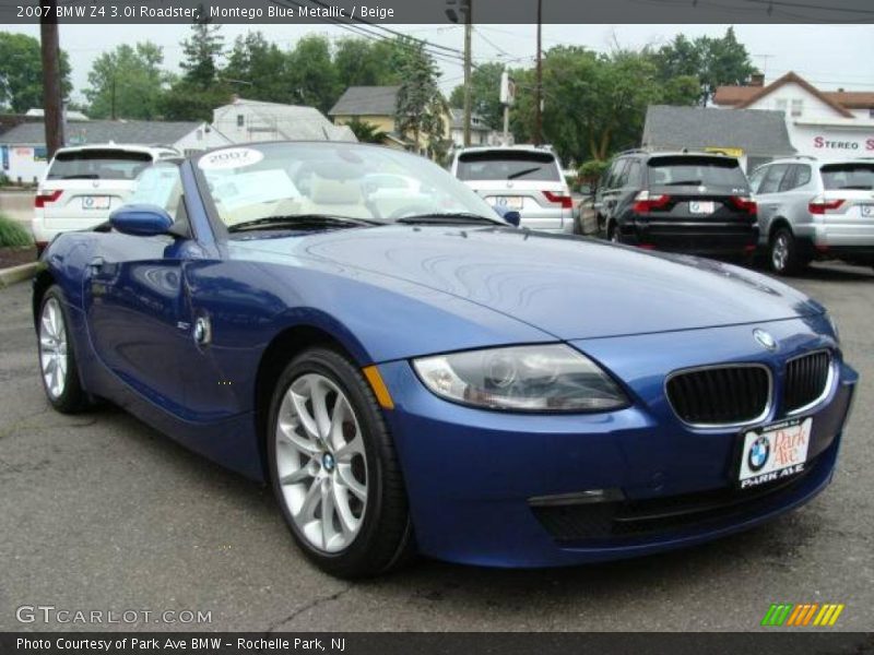 Montego Blue Metallic / Beige 2007 BMW Z4 3.0i Roadster