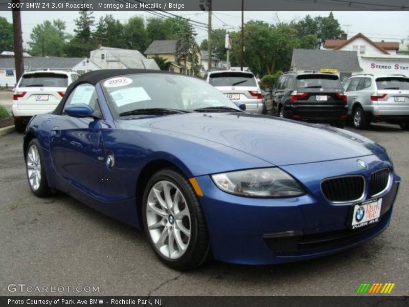 Montego Blue Metallic / Beige 2007 BMW Z4 3.0i Roadster