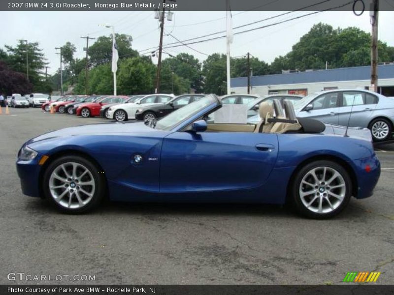 Montego Blue Metallic / Beige 2007 BMW Z4 3.0i Roadster