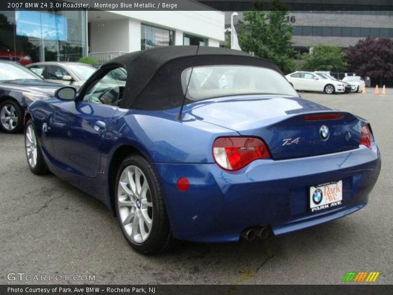 Montego Blue Metallic / Beige 2007 BMW Z4 3.0i Roadster