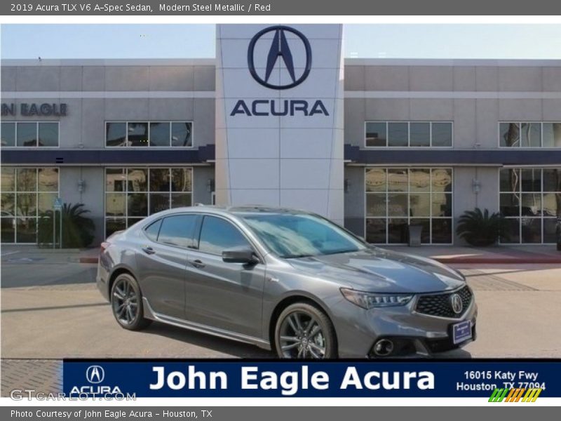 Modern Steel Metallic / Red 2019 Acura TLX V6 A-Spec Sedan