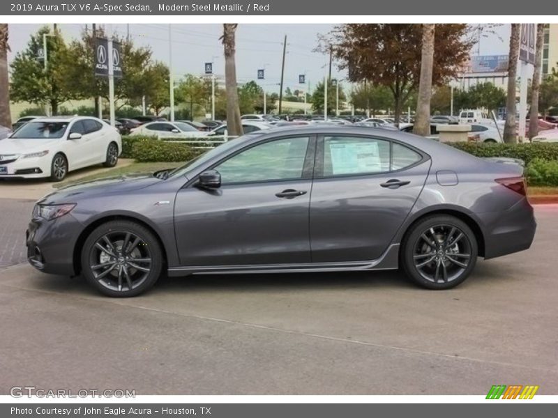 Modern Steel Metallic / Red 2019 Acura TLX V6 A-Spec Sedan