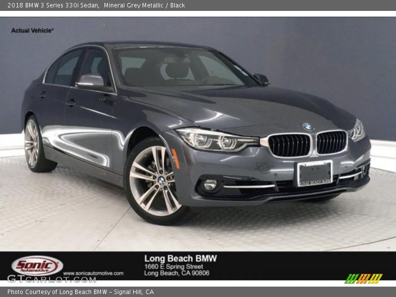 Mineral Grey Metallic / Black 2018 BMW 3 Series 330i Sedan