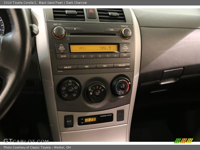 Black Sand Pearl / Dark Charcoal 2010 Toyota Corolla S