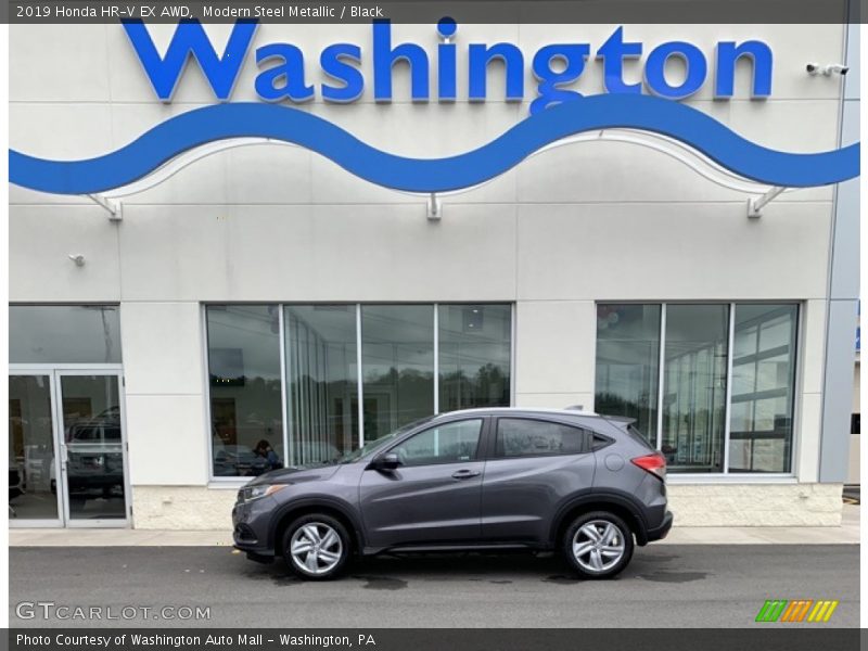 Modern Steel Metallic / Black 2019 Honda HR-V EX AWD