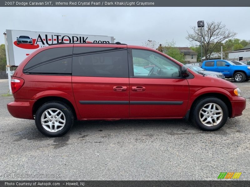 Inferno Red Crystal Pearl / Dark Khaki/Light Graystone 2007 Dodge Caravan SXT