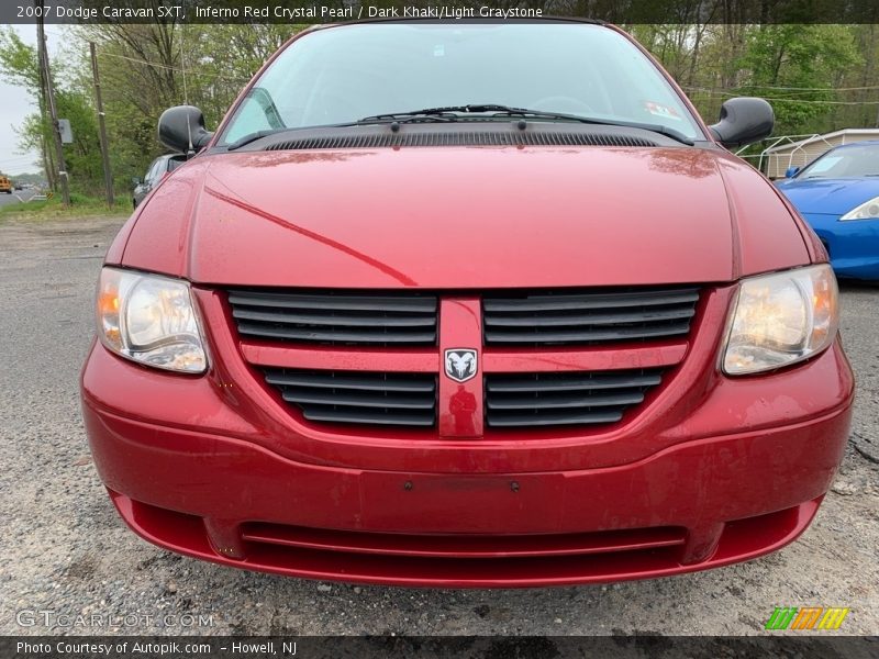 Inferno Red Crystal Pearl / Dark Khaki/Light Graystone 2007 Dodge Caravan SXT