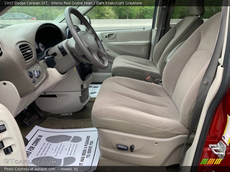 Inferno Red Crystal Pearl / Dark Khaki/Light Graystone 2007 Dodge Caravan SXT
