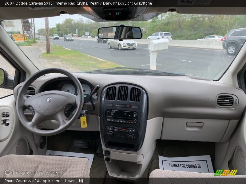 Inferno Red Crystal Pearl / Dark Khaki/Light Graystone 2007 Dodge Caravan SXT