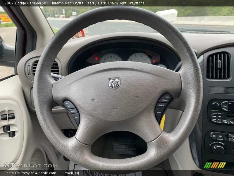 Inferno Red Crystal Pearl / Dark Khaki/Light Graystone 2007 Dodge Caravan SXT