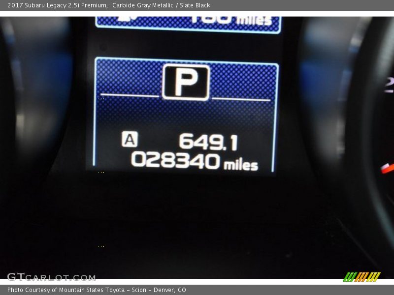 Carbide Gray Metallic / Slate Black 2017 Subaru Legacy 2.5i Premium