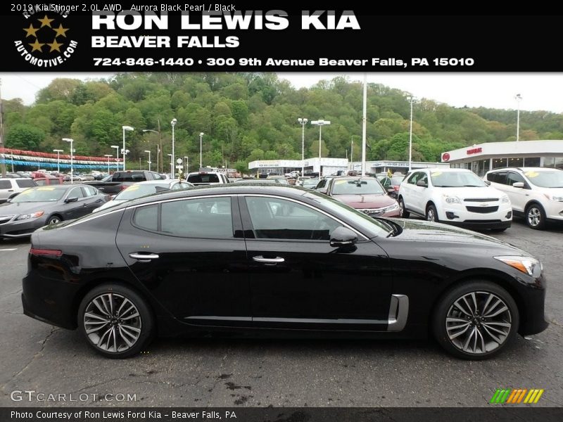 Aurora Black Pearl / Black 2019 Kia Stinger 2.0L AWD