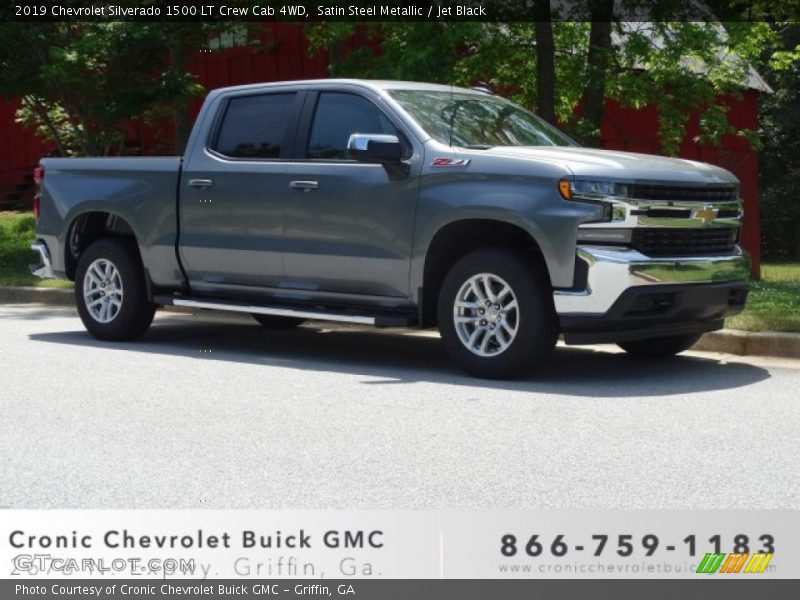 Satin Steel Metallic / Jet Black 2019 Chevrolet Silverado 1500 LT Crew Cab 4WD