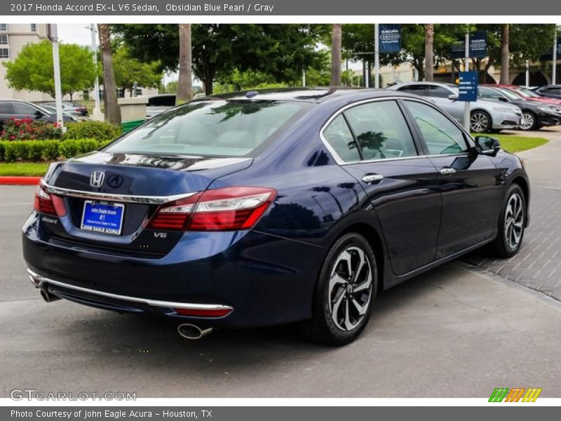 Obsidian Blue Pearl / Gray 2017 Honda Accord EX-L V6 Sedan