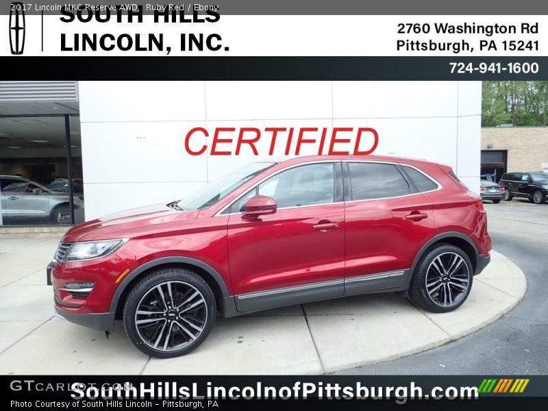 Ruby Red / Ebony 2017 Lincoln MKC Reserve AWD