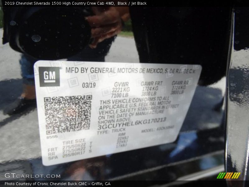 Black / Jet Black 2019 Chevrolet Silverado 1500 High Country Crew Cab 4WD