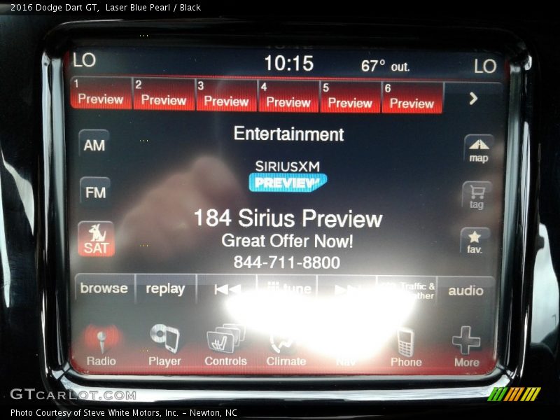 Laser Blue Pearl / Black 2016 Dodge Dart GT